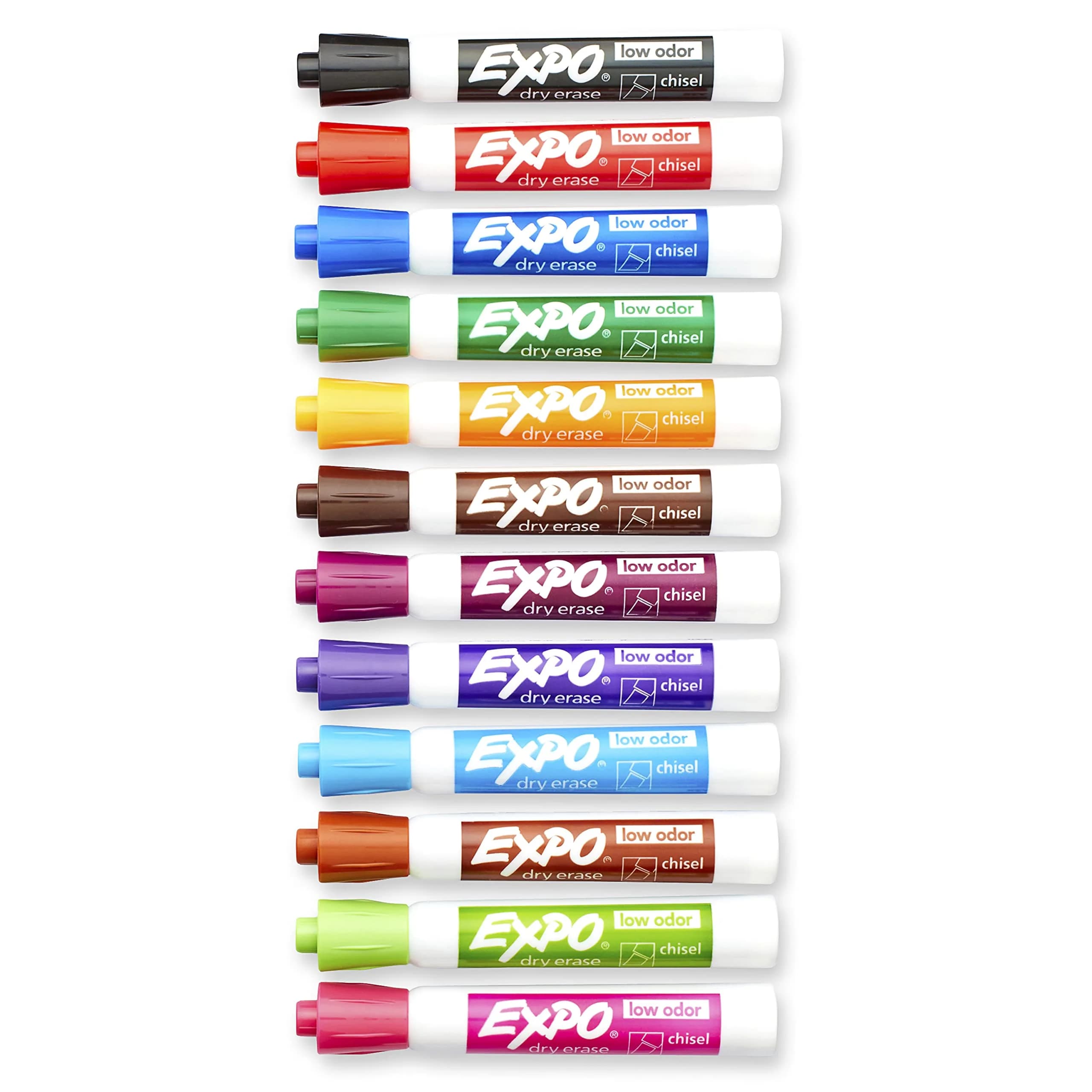 EXPO Dry Erase Markers, Low Odor Ink, Assorted Colors, Chisel Tip, Pack of 24 | Vibrant Ink for Whiteboards & Beyond - view 3