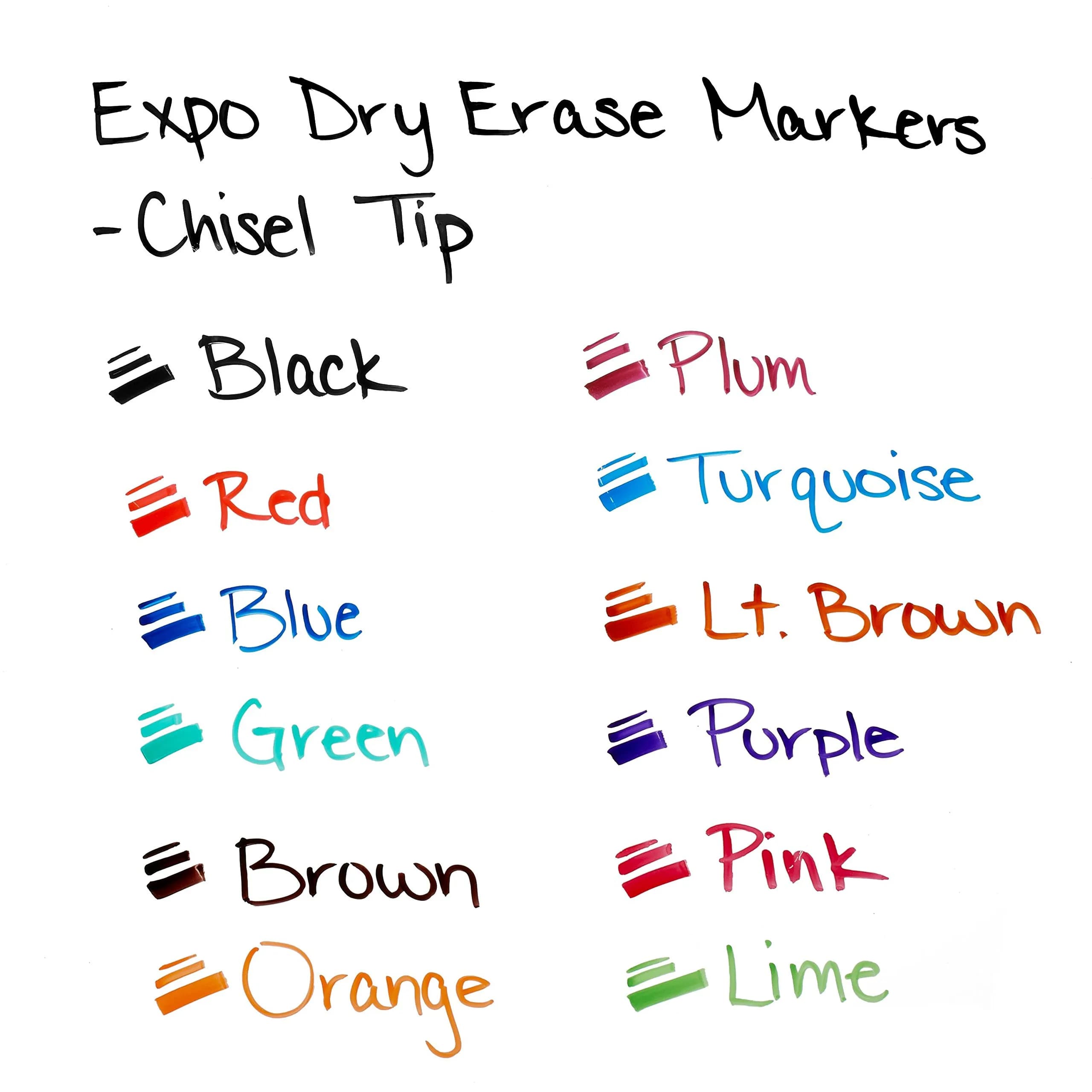 EXPO Dry Erase Markers, Low Odor Ink, Assorted Colors, Chisel Tip, Pack of 24 | Vibrant Ink for Whiteboards & Beyond - view 5