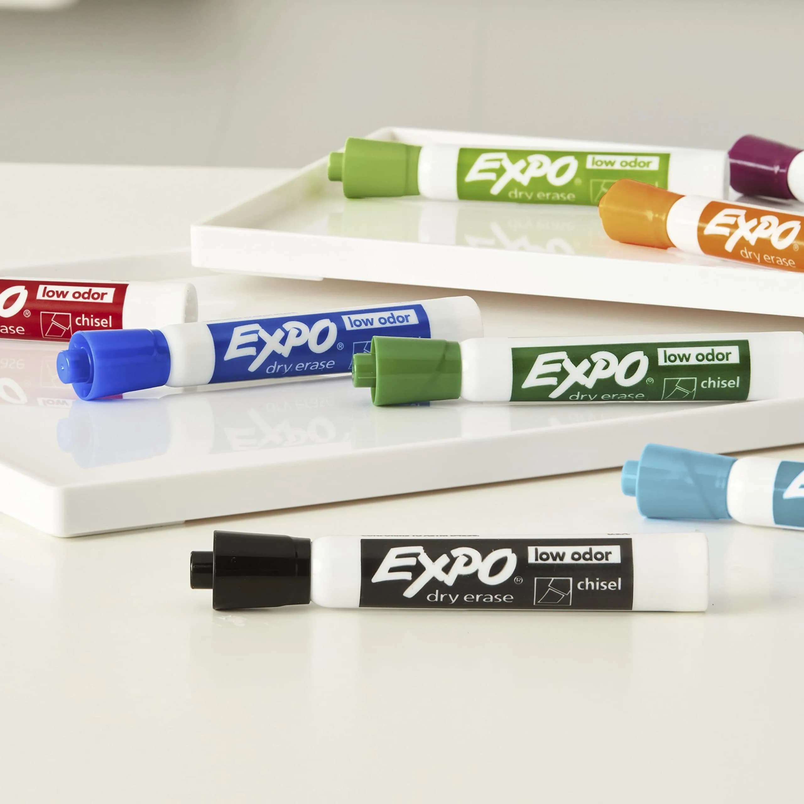 EXPO Dry Erase Markers, Low Odor Ink, Assorted Colors, Chisel Tip, Pack of 24 | Vibrant Ink for Whiteboards & Beyond - view 6