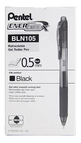 Pentel EnerGel-X Retractable Liquid Gel Pen, 0.5mm Fine Point, Black, Pack of 24 | Smooth Writing Gel Pens thumbnail 3
