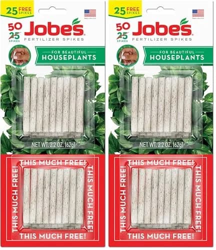 Jobe's Organics Fertilizer Spikes for Indoor Plants, 100 Spikes (2 x 50 Count Packs) | 13-4-5 NPK for Blooms & Foliage thumbnail 1