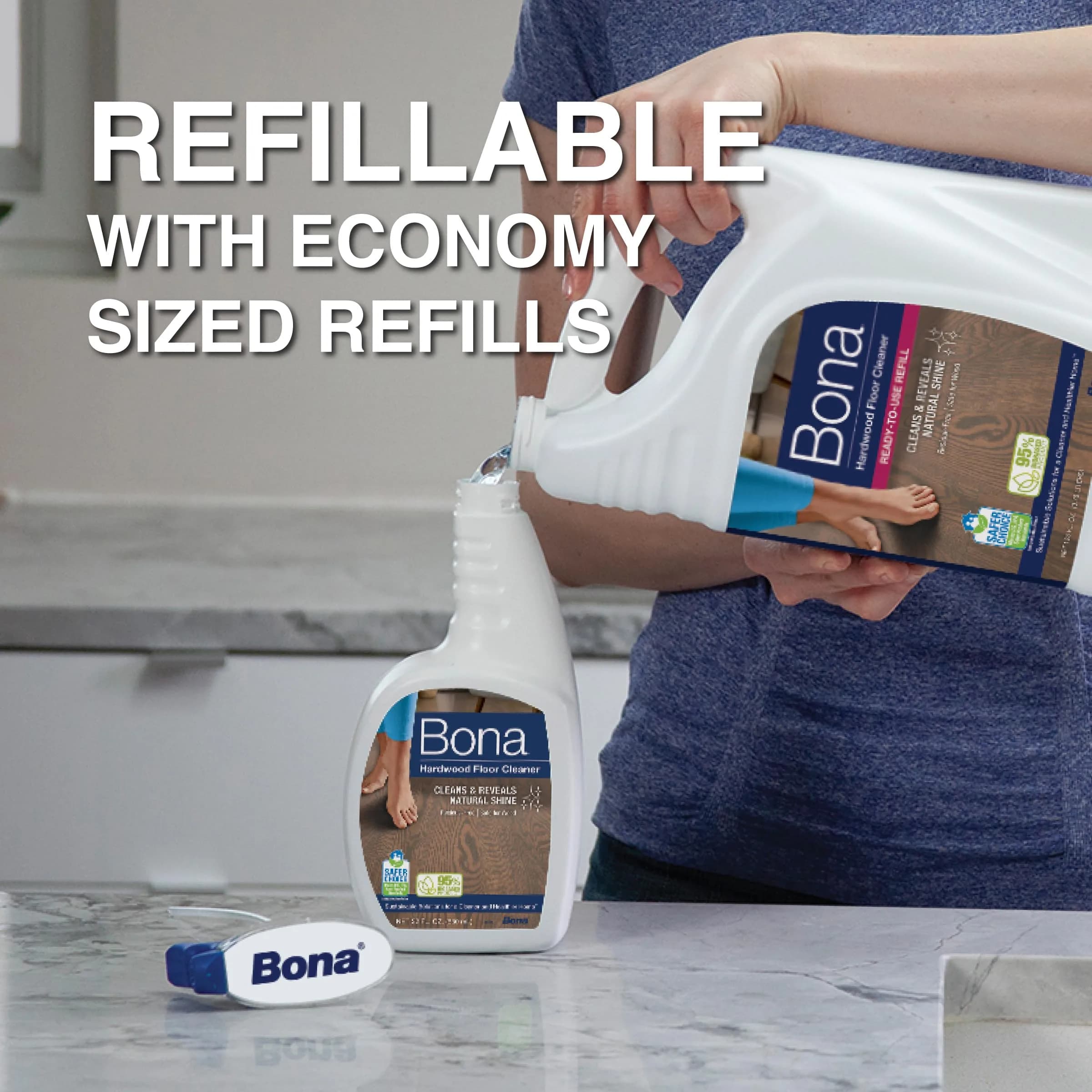 Bona Hardwood Floor Cleaner Spray (2x32 fl oz) | Residue-Free Wood Floor Solution - view 4