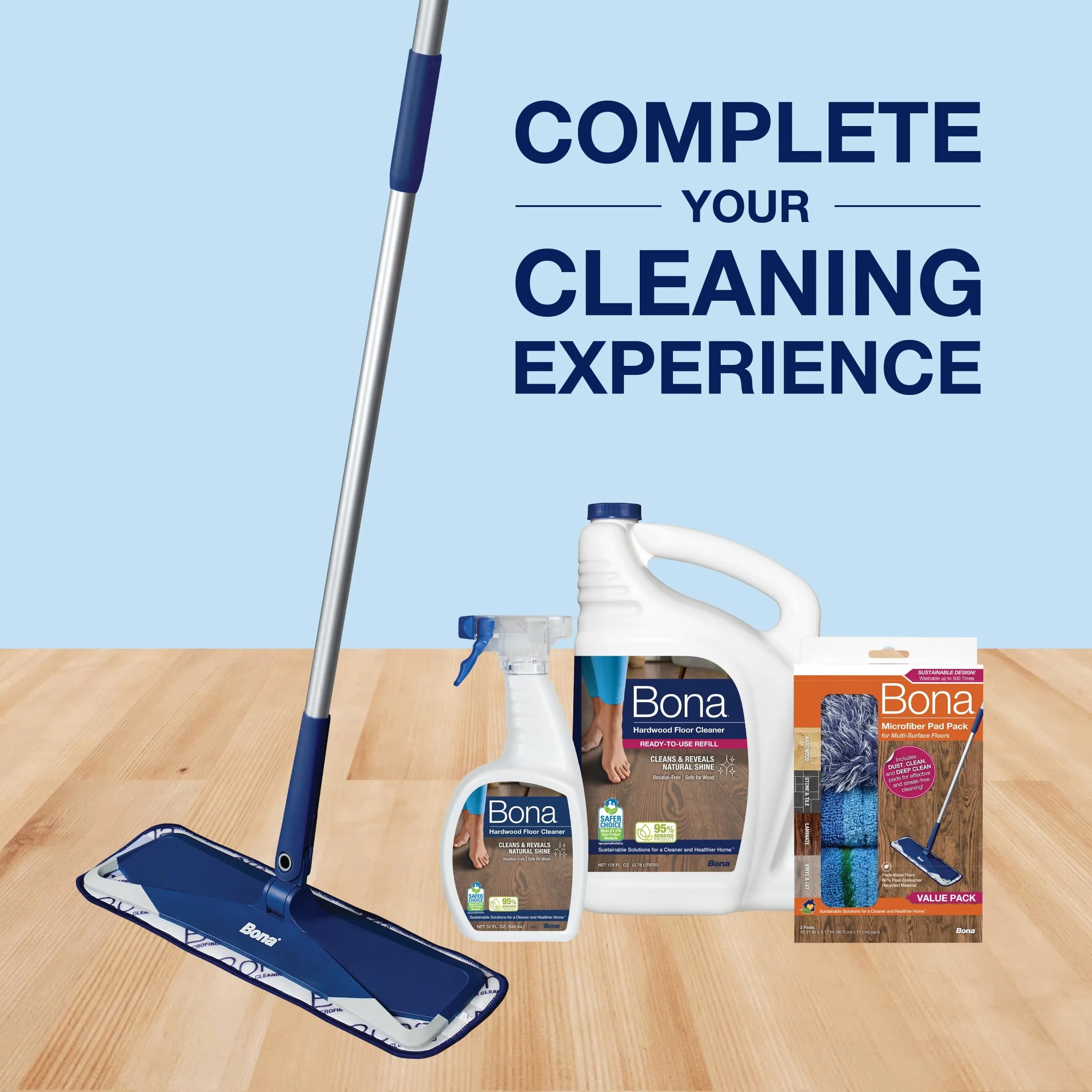 Bona Hardwood Floor Cleaner Spray (2x32 fl oz) | Residue-Free Wood Floor Solution - view 6