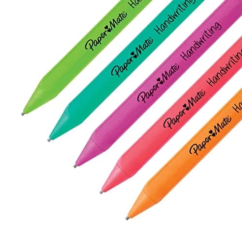 Paper Mate Handwriting Triangular Mechanical Pencil Set with Lead & Eraser Refills, 1.3mm, Assorted Colors, 2-Pack | Smooth Ink Flow thumbnail 6