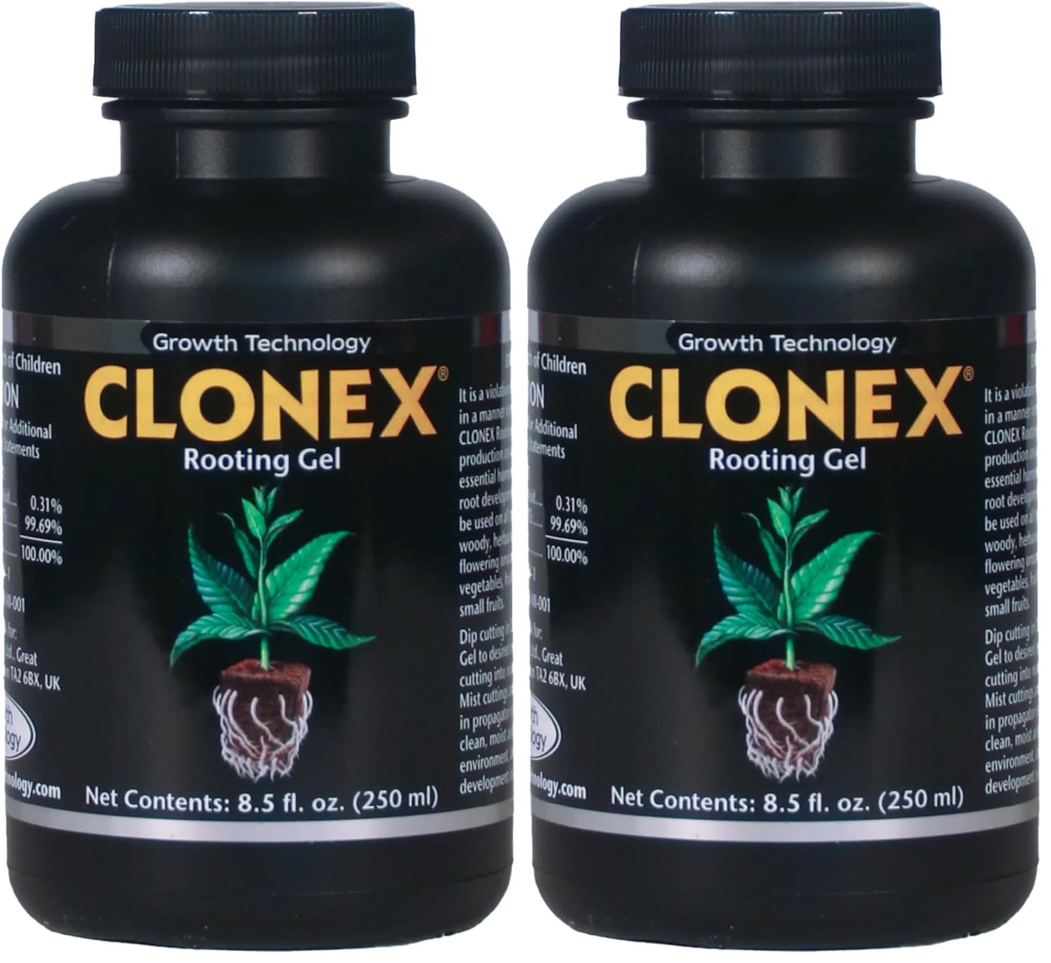 Clonex Rooting Gel 250ml White (Pack of 2) | Hydrodynamics Plant Rooting Compound - main product image