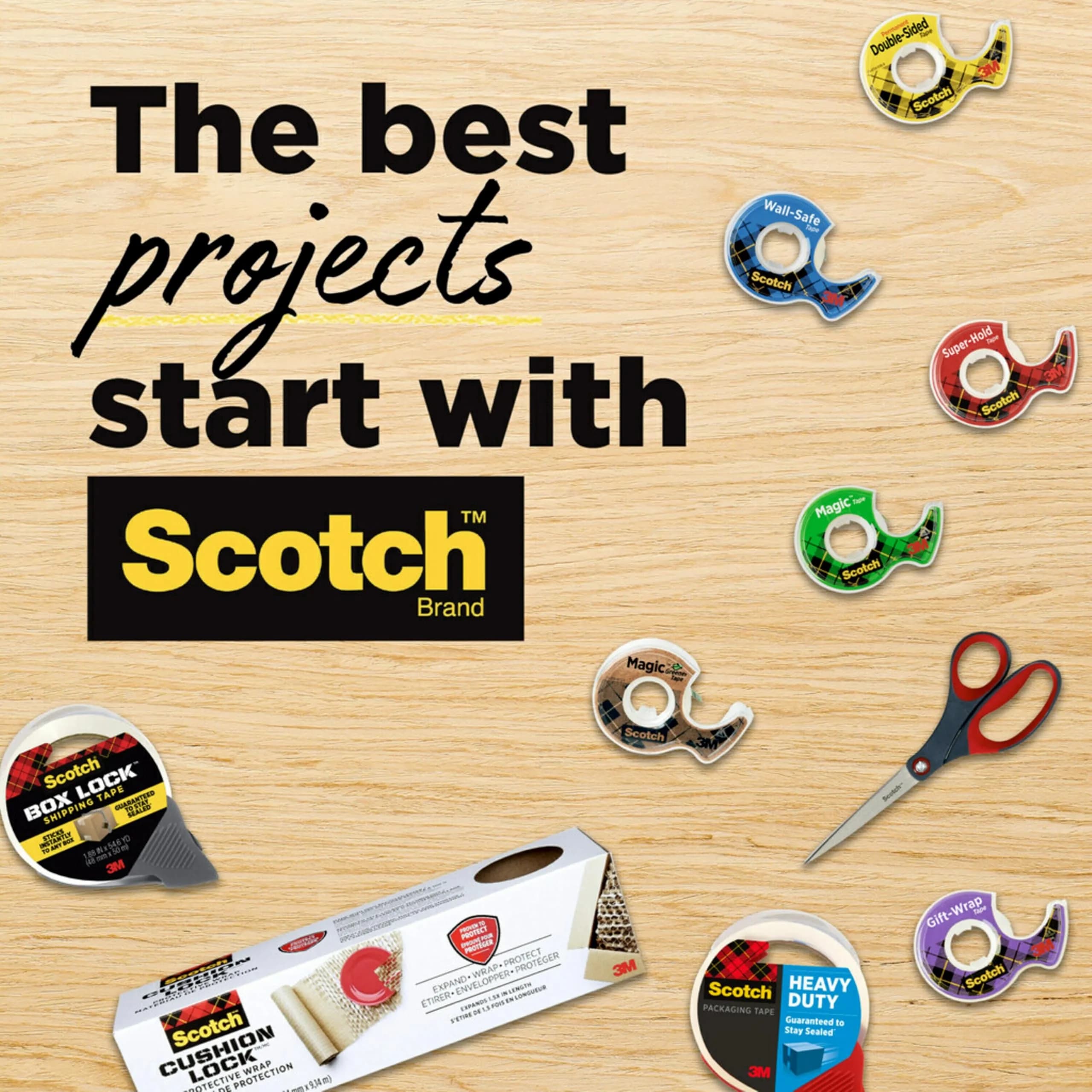 Scotch Transparent Tape 3/4 in x 1000 in Rolls | 6 Rolls (Pack of 2) | Clear Adhesive Tape for Office & Home Use - view 9