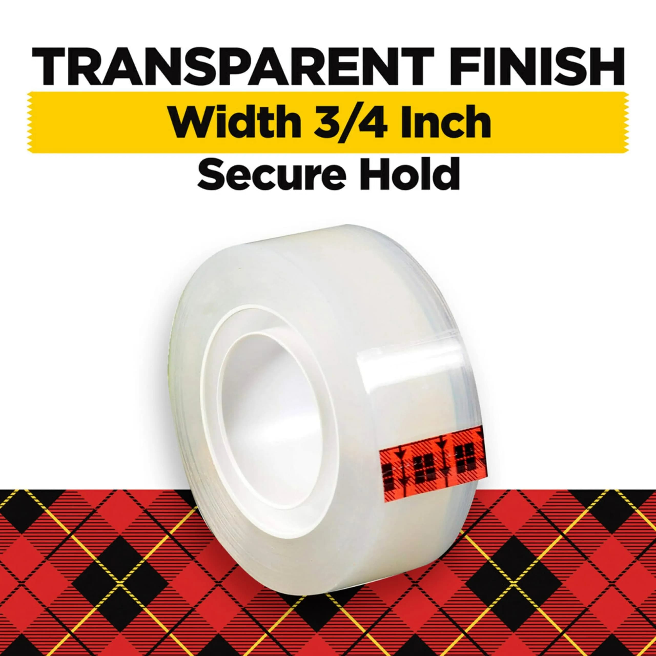 Scotch Transparent Tape, 3 Rolls Pack - Clear Glossy Finish, 3/4" x 1000" - view 2