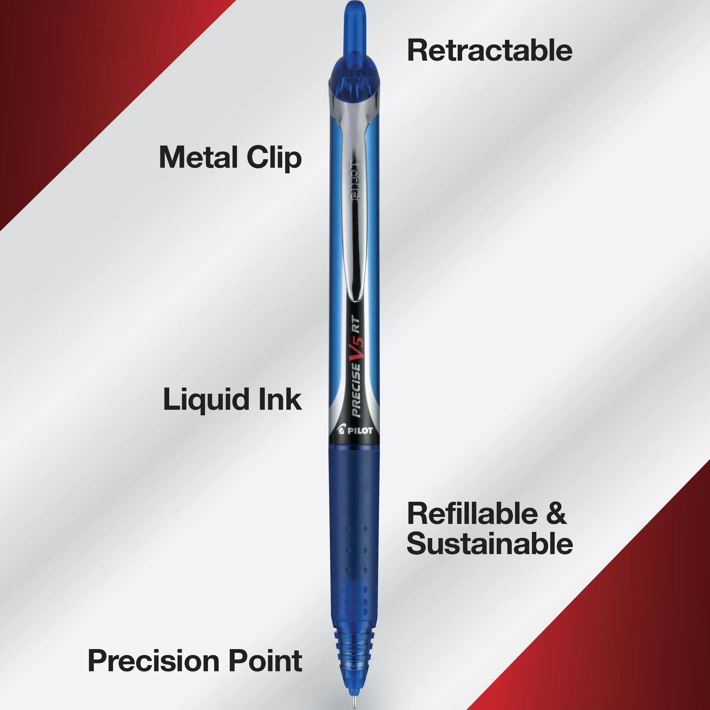 Pilot Precise V5 RT Rollerball Pens, Extra Fine 0.5mm Black Ink, Pack of 2 - view 4