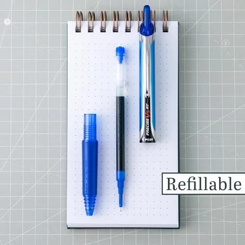 Pilot Precise V5 RT Rolling Ball Pens Blue Ink 0.5mm Extra Fine Point 4-Pack | Smooth Writing for Students & Professionals thumbnail 6