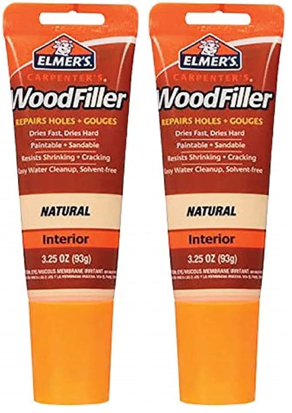 Elmer's Wood Filler 3.25oz Tube Natural | Sandable, Paintable & Crack-Resistant — Natural