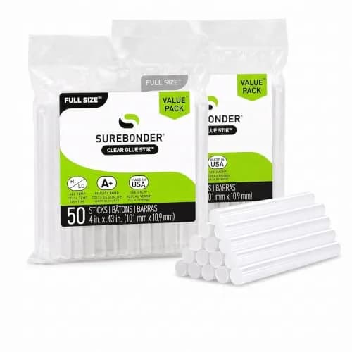 Surebonder Full Size Hot Glue Sticks, Clear, Non-Toxic, Multi-Temp, 4-Inch x 0.43-Inch for Full Size Glue Guns, 50 Count (Pack of 2) | Versatile DIY Adhesive thumbnail 1