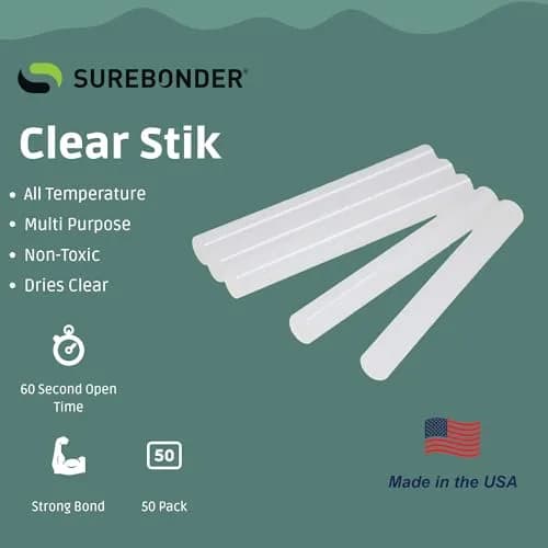 Surebonder Full Size Hot Glue Sticks, Clear, Non-Toxic, Multi-Temp, 4-Inch x 0.43-Inch for Full Size Glue Guns, 50 Count (Pack of 2) | Versatile DIY Adhesive thumbnail 2