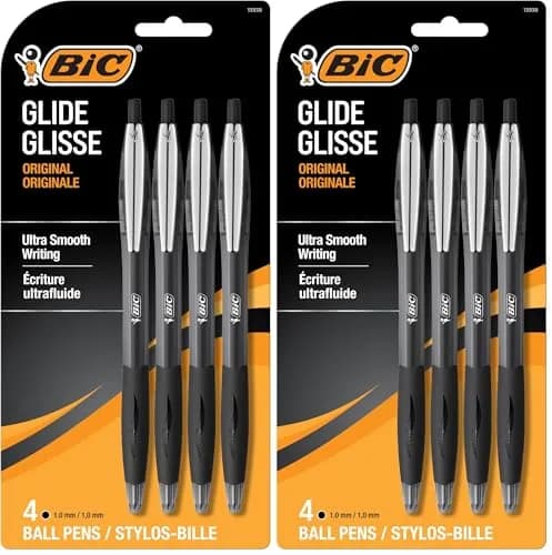 BIC Glide Retractable Ballpoint Pens, Medium Point 1.0mm, 8-Count Pack | Ultra Smooth Writing for Students & Office thumbnail 1