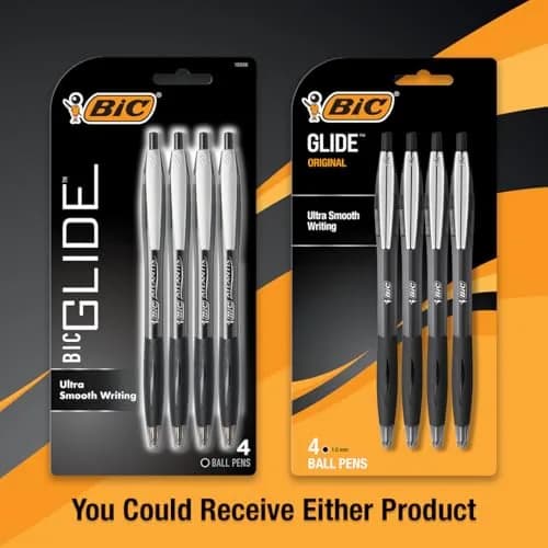 BIC Glide Retractable Ballpoint Pens, Medium Point 1.0mm, 8-Count Pack | Ultra Smooth Writing for Students & Office thumbnail 3
