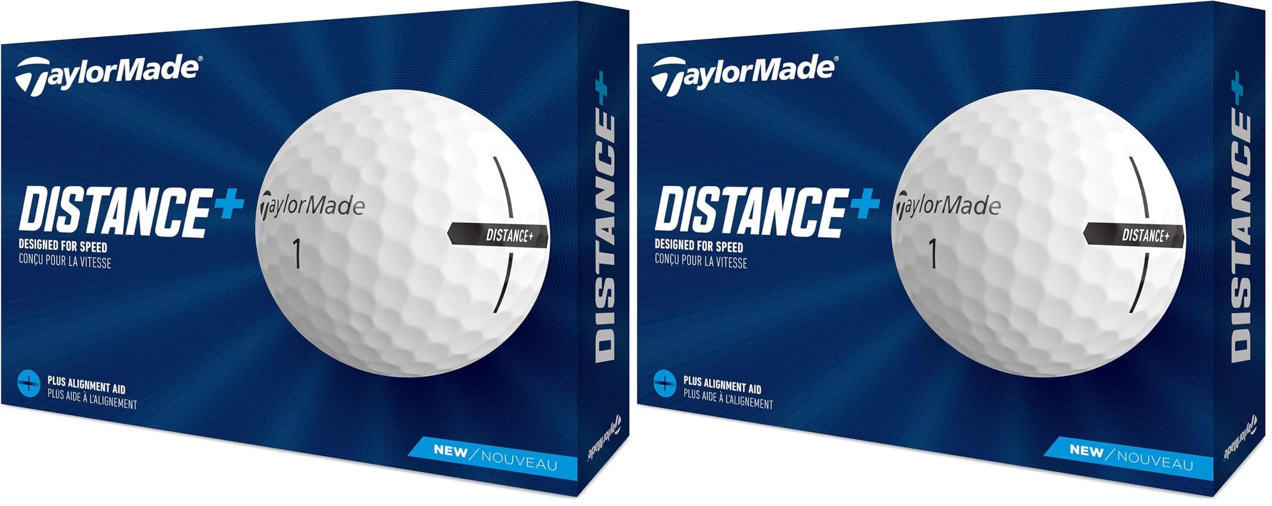 TaylorMade Distance+ Golf Balls 2021, White (24 Balls, 1.24 kg) | High-Velocity Performance for Distance — White