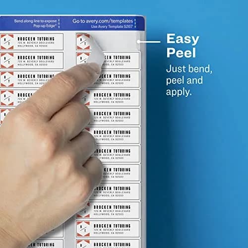 Avery Matte Clear Return Address Labels 0.5" x 1.75" (10,000 Labels Total) | Sure Feed Technology for Laser Printers thumbnail 3