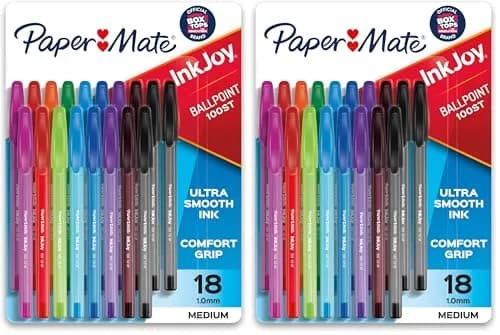 Paper Mate InkJoy 100ST Ballpoint Pens 1.0mm Assorted 36 Pack | Smooth, Vibrant Ink for School & Office thumbnail 1