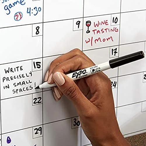 EXPO Low-Odor Dry Erase Markers, Ultra-Fine Tip, Black, 8 Count (Pack of 2) | Vibrant Ink for Precise Marking thumbnail 4