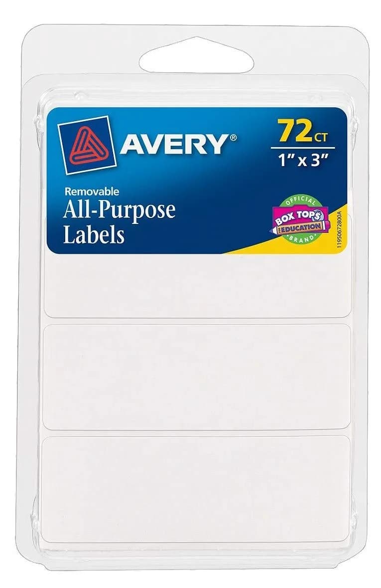 Avery Multi-Use Removable Labels, 1" x 3" White, 144 Labels Total | Pack of 2 - view 7