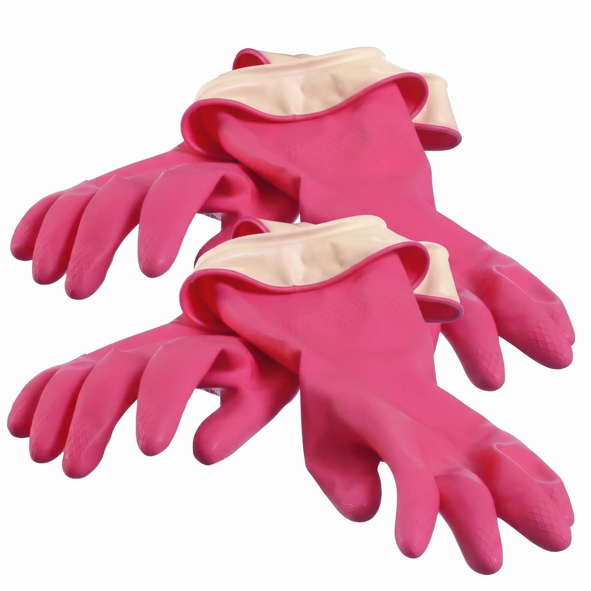 Casabella Waterblock Reusable Household Cleaning Gloves, Medium | Latex Gloves with Waterblock Cuff for Household Use — Rosa