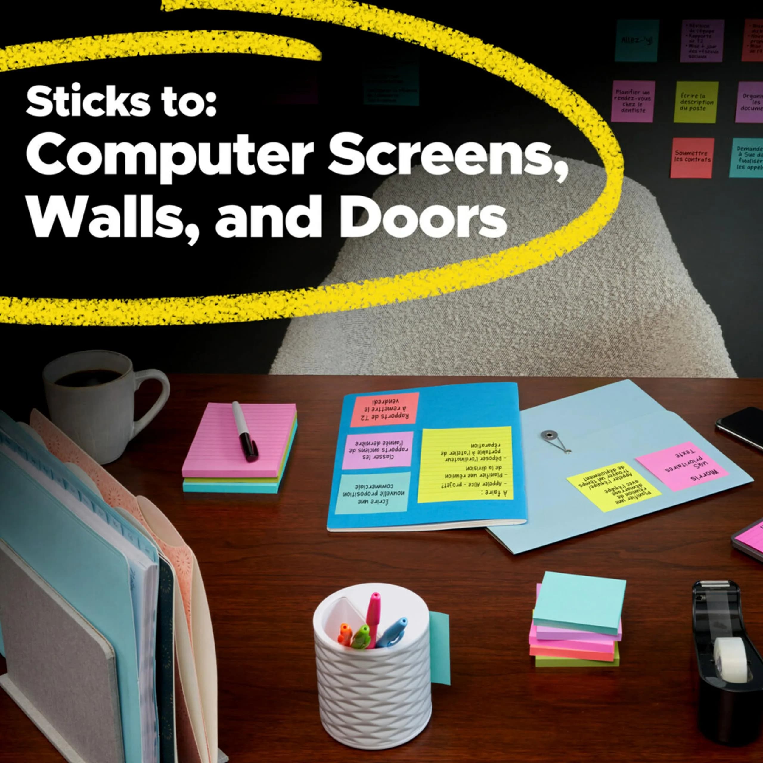 Post-it Super Sticky Notes 3x3 inch, Energy Boost Collection - 2 Pack | 2X Sticking Power - view 6