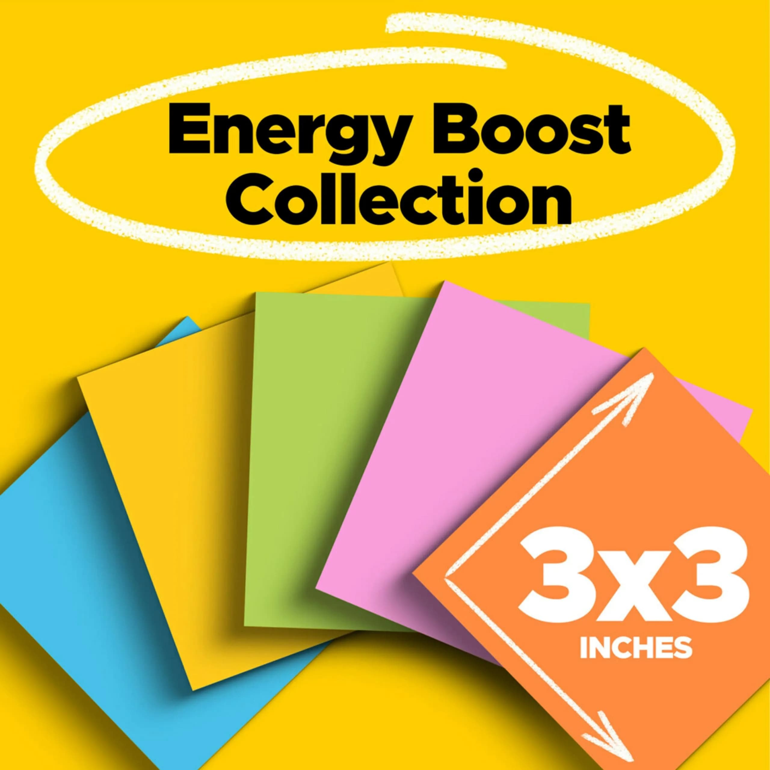 Post-it Super Sticky Notes 3x3 inch, Energy Boost Collection - 2 Pack | 2X Sticking Power - view 2