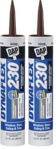 DAP Dynaflex 230 Premium Elastomeric Sealant, Brown, 10.1 Oz (2 Pack) | Crackproof, Waterproof, Paintable — Brown