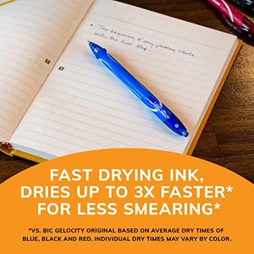 BIC Gelocity Quick Dry Gel Pens, Assorted Colors, Medium Point 0.7mm | 8-Count Pack (2 Packs) thumbnail 5