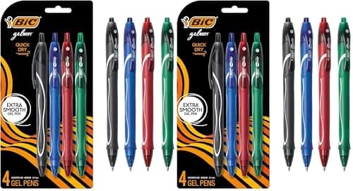 BIC Gelocity Quick Dry Gel Pens, Assorted Colors, Medium Point 0.7mm | 8-Count Pack (2 Packs) thumbnail 1