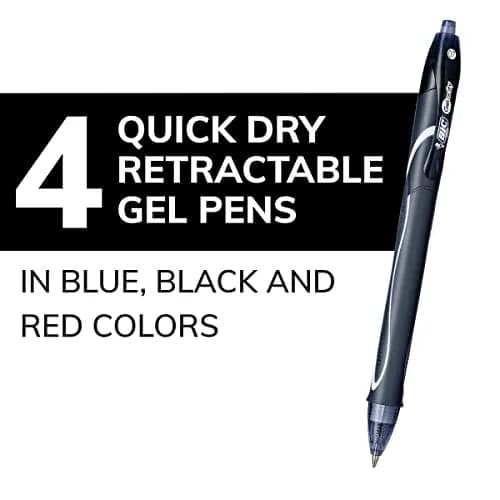 BIC Gelocity Quick Dry Gel Pens, Assorted Colors, Medium Point 0.7mm | 8-Count Pack (2 Packs) thumbnail 2