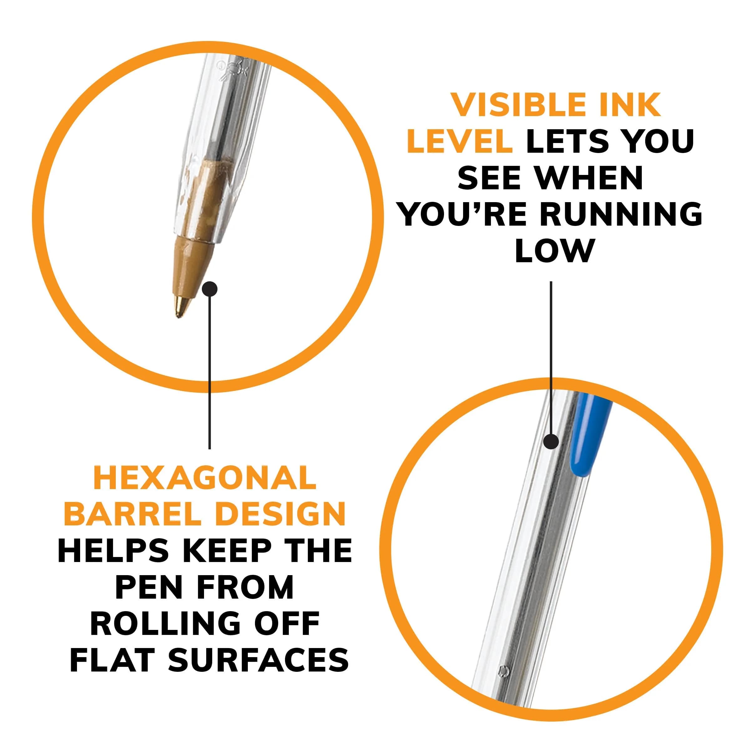 BIC Cristal Xtra Smooth Blue Ballpoint Pens, Medium Point (1.0mm), 24 Count (Pack of 2) | Smooth Ink Flow for Students & Office - view 5