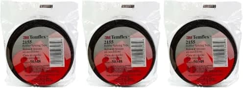3M Temflex Rubber Splicing Tape 2155, 3/4 in x 22 ft (19mm x 6.7m) Black | UL Listed 600V Electrical Insulating Tape thumbnail 1