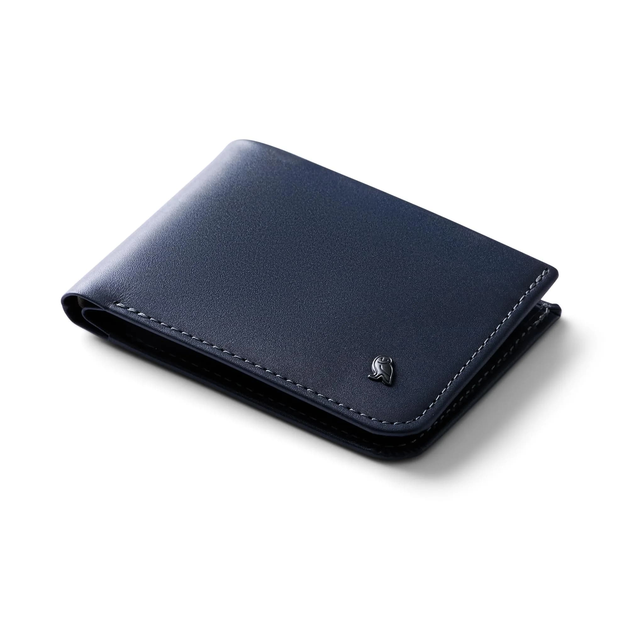 Bellroy Hide & Seek Slim Leather Bifold Wallet RFID Navy | Classic Design with RFID Security (70-120 chars) — NavyBlue