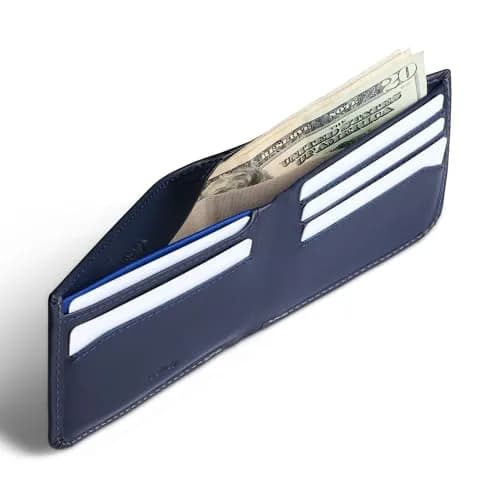 Bellroy Hide & Seek Slim Leather Bifold Wallet RFID Navy | Classic Design with RFID Security (70-120 chars) thumbnail 4