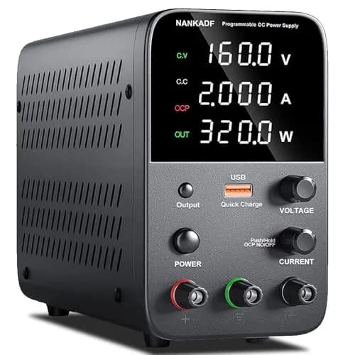 NANKADF Black DC Power Supply 160V 2A | Precise Encoder Knob & USB Quick-Charge thumbnail 1
