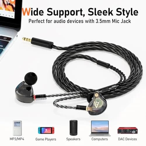 Audiovance HiFi MMCX Cable with Mic 163cm (63") | Lossless Audio & Clear Calls for IEMs thumbnail 3