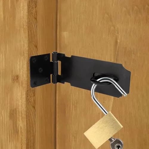 HOWDIA 180 Degree Hasp Lock Latch with Lock | 4 Inch Stainless Steel Security Door Clasp for Shed & Gate thumbnail 6