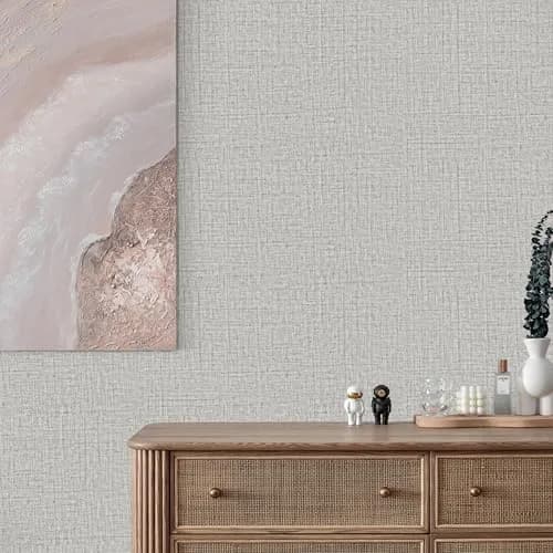 TANONE Grasscloth Peel and Stick Wallpaper 40.1 cm x 300 cm (15.8 in X 118 in) | Realistic Faux Texture for Walls & Cabinets thumbnail 3