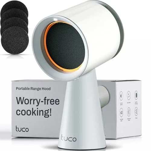 TUCO Portable Range Hood Grey 25.4cm (10in) | ETL Certified Ductless Kitchen Exhaust Fan with 5-Layer Filter thumbnail 1