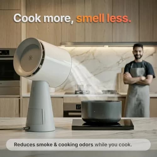 TUCO Portable Range Hood Grey 25.4cm (10in) | ETL Certified Ductless Kitchen Exhaust Fan with 5-Layer Filter thumbnail 2