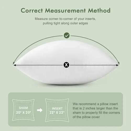 TOPGREEN 24x24 Inch Down Pillow Inserts Pack of 2 | Soft Lofty Feather & Foam Core thumbnail 4