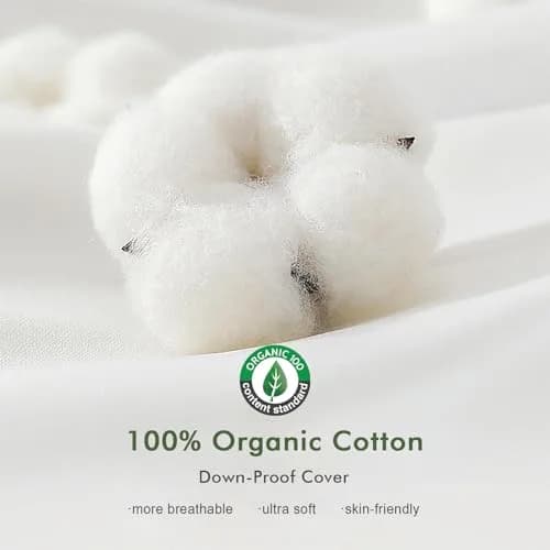 TOPGREEN 24x24 Inch Down Pillow Inserts Pack of 2 | Soft Lofty Feather & Foam Core thumbnail 6