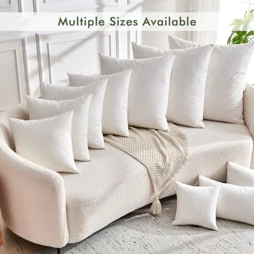 TOPGREEN 24x24 Inch Down Pillow Inserts Pack of 2 | Soft Lofty Feather & Foam Core thumbnail 9