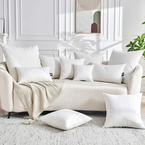 TOPGREEN 24x24 Inch Down Pillow Inserts Pack of 2 | Soft Lofty Feather & Foam Core thumbnail 2