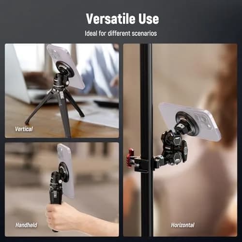 NEEWER Magnetic Phone Tripod Mount Adapter with Adhesive Magnetic Ring 2 Pack | 1/4" Thread for Video Recording Selfie Stick Ring Light thumbnail 5