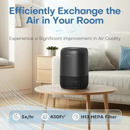 POMORON Air Purifier for Bedroom & Home | HEPA Filter, Whisper Quiet, Aromatherapy, 256 sq ft thumbnail 4