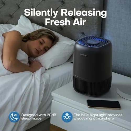 POMORON Air Purifier for Bedroom & Home | HEPA Filter, Whisper Quiet, Aromatherapy, 256 sq ft thumbnail 5