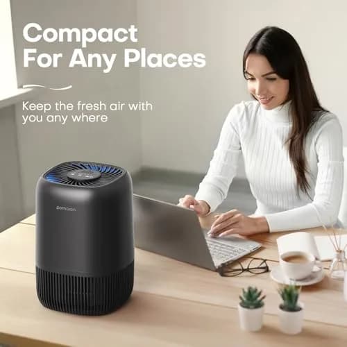 POMORON Air Purifier for Bedroom & Home | HEPA Filter, Whisper Quiet, Aromatherapy, 256 sq ft thumbnail 7