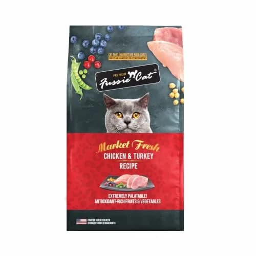 Fussie Cat Market Fresh Chicken & Turkey Recipe, Dry Cat Food, 3.5lb Bag | Meat-First Nutrition for All Life Stages thumbnail 1