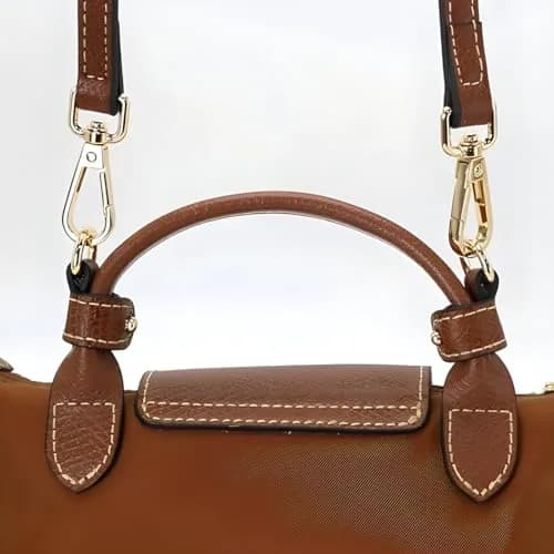 DEVPSISR Adjustable Leather Strap for Longchamp Handbag | 125 cm (48.75 in) Brown-Gold thumbnail 4